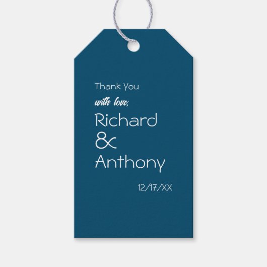 単モダンに、トレンディー結婚の感謝 ギフトタグ (正面)