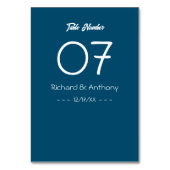 単モダンに、トレンディー結婚の テーブルナンバー (裏面)