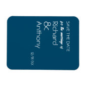 単モダンに、トレンディー結婚式の日付を保存 マグネット (横)