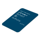 単モダンに、トレンディー結婚式の日付を保存 マグネット (左側)