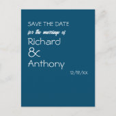 単モダンに、トレンディー結婚式の日付を保存 案内ポストカード (正面)