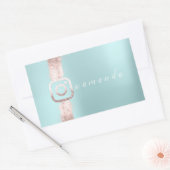 単モダンにAqua Instagraロゴをメイクアップ 長方形シール (封筒)