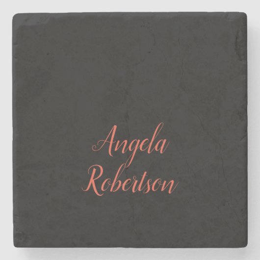 単モダン純シンプルミニマリストの名前 ストーンコースター (正面)
