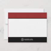 単モダン純卒業サンキューカード（赤） サンキューカード (裏面)