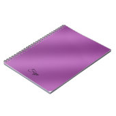 単モダン紫の無地のグラデーション波形パターン ノートブック (左側)