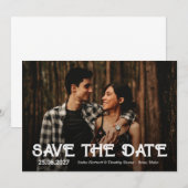 単一写真 白いオーバーレイ ウェディング セーブ・ザ・デート (正面/裏面)