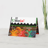 単一性および平和を望みます… Kwanzaa シーズンカード (裏面)