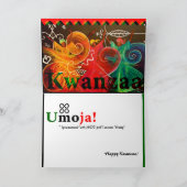 単一性および平和を望みます… Kwanzaa シーズンカード (内部)