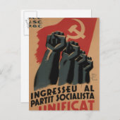 単一性のParty_Propaganda社会主義ポスターを結合して下さい インビテーションポストカード (正面/裏面)