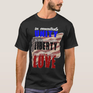単一性、自由、愛-感動的な引用文 Tシャツ