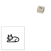 単描に猫を貼る ラバースタンプ (押印)
