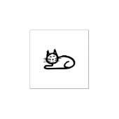 単描に猫を貼る ラバースタンプ (インプリント)