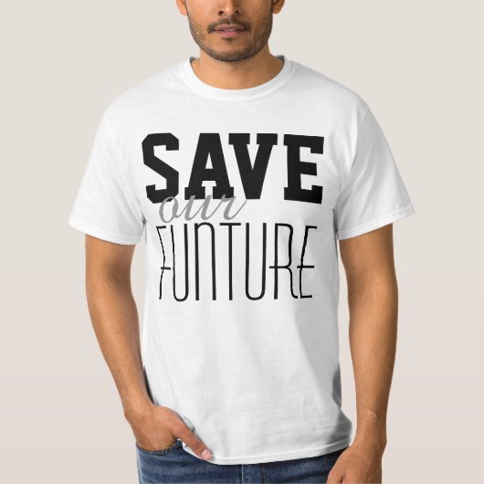 単文字デザインに救FUNTURE Tシャツ (正面)