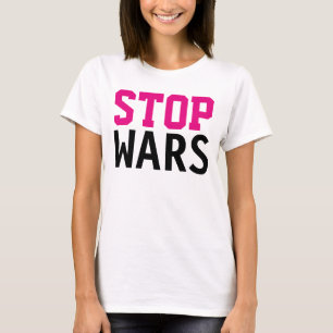 単文字デザインに「ストップ戦争」 Tシャツ