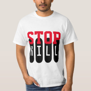 単文字デザインに「ストップ殺す」 Tシャツ