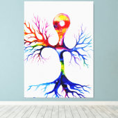 単極ニューロン キャンバスプリント (インサイチュ (ウッドフロア))