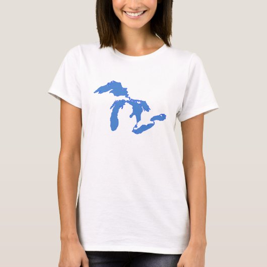 単独で五大湖の-女性の基本的なTシャツ Tシャツ (正面)
