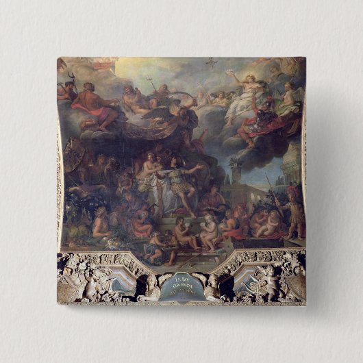 単独で支配する王ルイ14世 缶バッジ (正面)