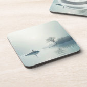 単独で霧のデザイン コースター (左側)