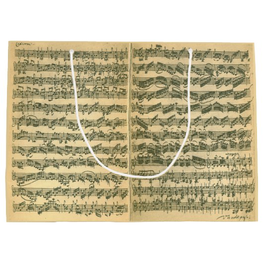 単独のバイオリンのためのBach Chaconneの原稿 ラージペーパーバッグ (裏面)