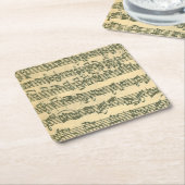 単独のバイオリンのためのBach Chaconne音楽原稿 スクエアペーパーコースター (アングル)