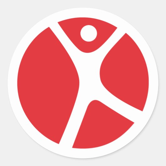 単独の旅行者のステッカー ラウンドシール (正面)