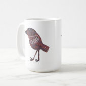 単独の鳥の岩石彫刻、単独のイメージ4のマグ コーヒーマグカップ (正面左)
