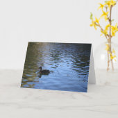 単独アヒルのメッセージカード-中ブランク カード (黄色い花)