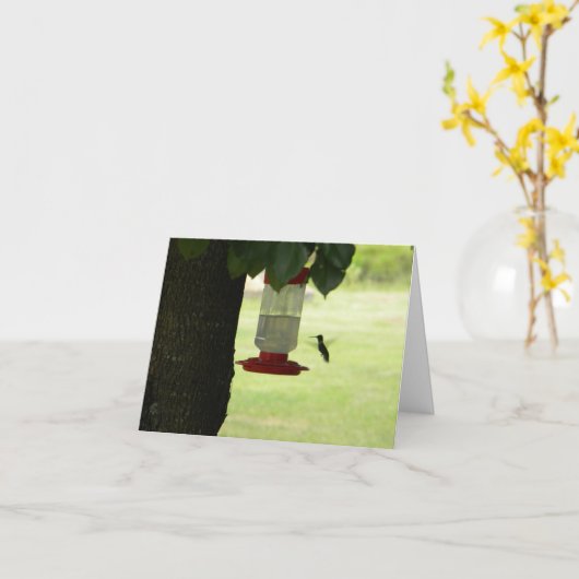 単独ハチドリ カード (黄色い花)