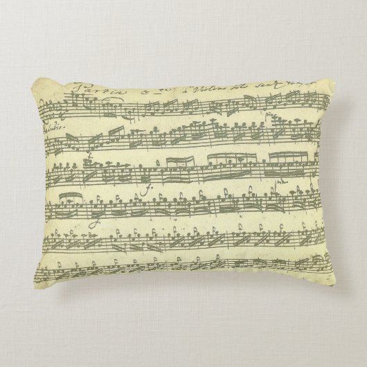 単独バイオリンのためのBach Partita音楽原稿 アクセントクッション (正面)