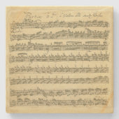 単独バイオリンのためのBach Partita音楽原稿 ストーンコースター (正面)