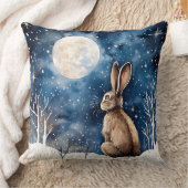 単独冬雪うさぎ クッション (ブランケット)