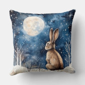 単独冬雪うさぎ クッション (裏面)