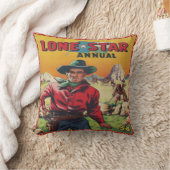 単独星のヴィンテージの西部のカウボーイのプリント クッション (ブランケット)