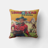 単独星のヴィンテージの西部のカウボーイのプリント クッション (裏面)