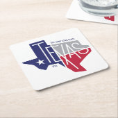 単独星の州 スクエアペーパーコースター (アングル)