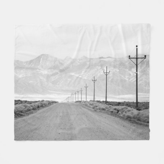 単独道および電力線|サンファン山 フリースブランケット (正面(横))