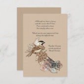 単独鳥の死別はNotecard (3.5 x 5)感謝していしています ノートカード (正面/裏面)