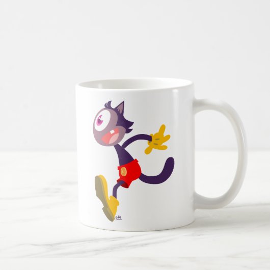 単眼猫マンガのマグカップ コーヒーマグカップ (右)