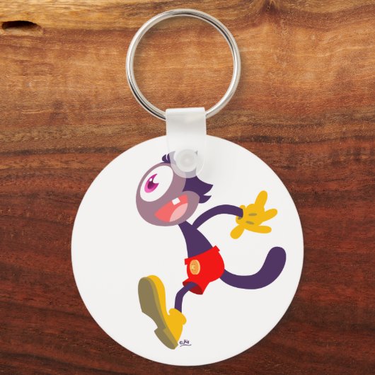 単眼猫漫画キーチェーン キーホルダー (正面)