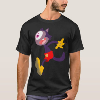 単眼猫漫画ダークTシャツ Tシャツ
