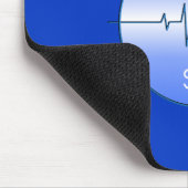 単眼青色の医聴診器ハートビート マウスパッド (コーナー)
