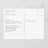 単純なエレガント写真の白い文字日付を保存 案内ポストカード (裏面)