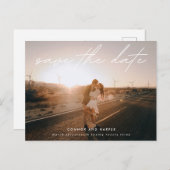 単純なエレガント写真の白い文字日付Annoを保存 案内ポストカード (正面/裏面)