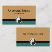 単純なシンボル – イン&ヤン+テキスト&アイディア 名刺 (正面/裏面)