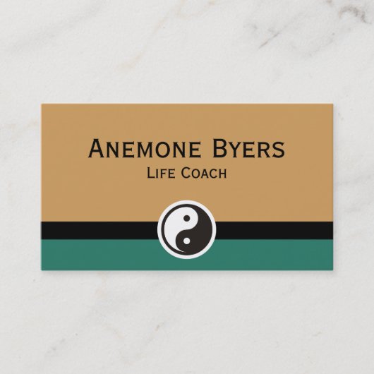 単純なシンボル – イン&ヤン+テキスト&アイディア 名刺 (正面)