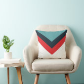 単純なパターン赤い青の白 クッション (椅子)