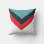 単純なパターン赤い青の白 クッション (裏面)