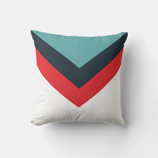 単純なパターン赤い青の白 クッション (正面)