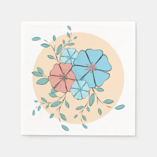 単純なフローラ スタンダードカクテルナプキン